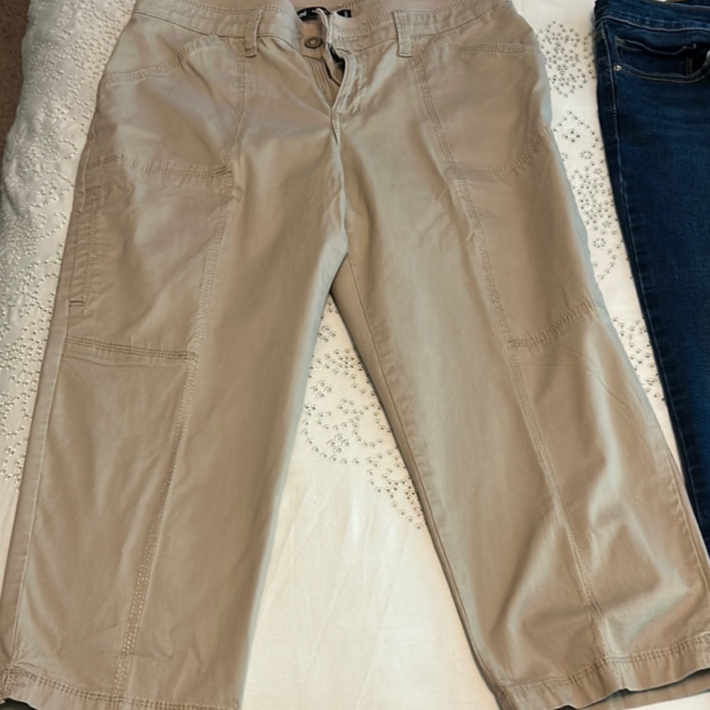 Beige Cropped Pants